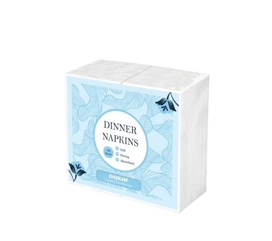 DAIKIM Dinner Napkins - 2 Ply, 16.5" x 14", 150 Sheets/Pack, 20 Packs/Box