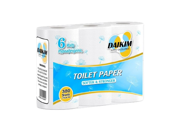 DAIKIM Ultra Soft Toilet Paper - 2 Ply, 380 Sheets/Roll, 30 Rolls/Box