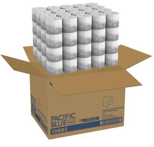 Envision Toilet Paper - 2 Ply, 550 Sheets/Roll, 3.5" x 3.8", White, 80 Rolls/Box