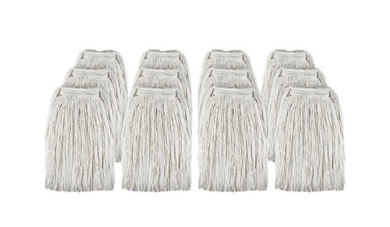 Genuine Joe Mop Head Refill, f/Saddle/Jaw Type Handle, 16oz., NL, 12PK