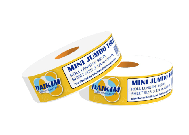 DAIKIM Jumbo Toilet Paper - 2 Ply, 800', 12 Rolls/Box