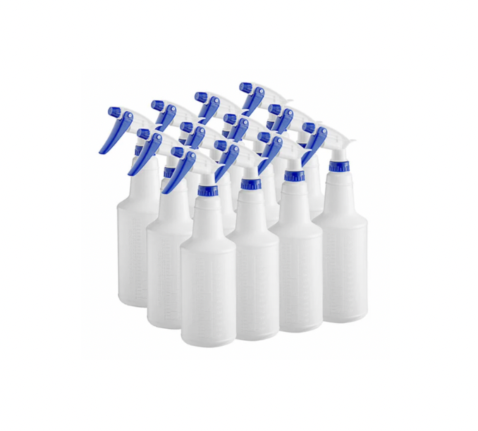 Lavex 32 oz Plastic Spray Bottles, Blue, 12/PK