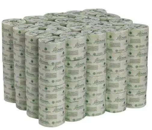 Envision Toilet Paper - 2 Ply, 550 Sheets/Roll, 4" x 4", White, 80 Rolls/Box