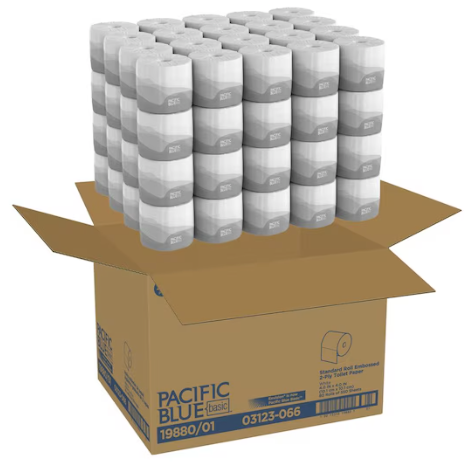 Envision Toilet Paper - 2 Ply, 550 Sheets/Roll, 3.5" x 3.8", White, 80 Rolls/Box