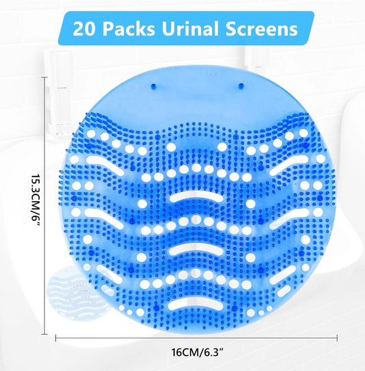 Urinal Screen, Urinal Cakes Bulk Scented Urinal Mats Deodorizer, 20 Packs, Fresh Ocean Scent Pads