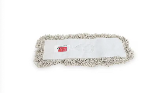 TOUGH GUY 36 in L Dust Mop, Slide On Connection, Cut-End, White, Cotton