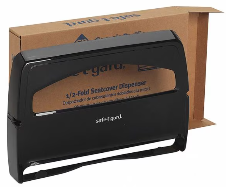 GEORGIA-PACIFIC Toilet Seat Cover Dispenser, safe-t-gard, 1/2 Fold, 250, Black, Plastic