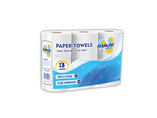 DAIKIM Paper Towel - 2 Ply, 11" x 9", 160 Sheets/Rolls, 12 Rolls/Box