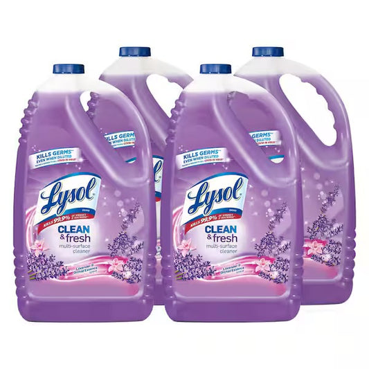Lysol - Clean & Fresh 144 oz. Lavender & Orchid Scent Pourable Disinfecting All-Purpose Cleaner (Case of 4)