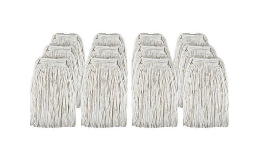 Genuine Joe Mop Head Refill, f/Saddle/Jaw Type Handle, 16oz., NL, 12PK