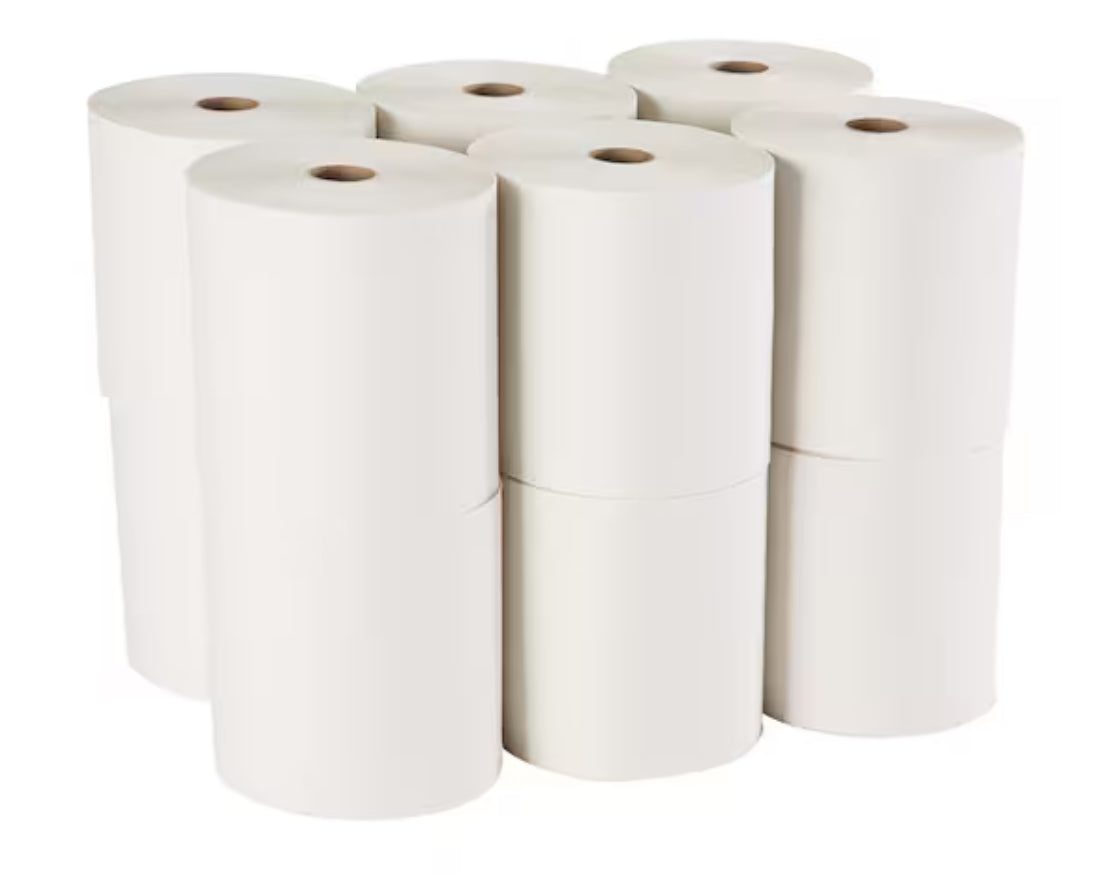 Pacific Blue Select Hardwound Paper Towels, 2 Ply, Continuous Roll Sheets, 350 ft, White, 12 PK