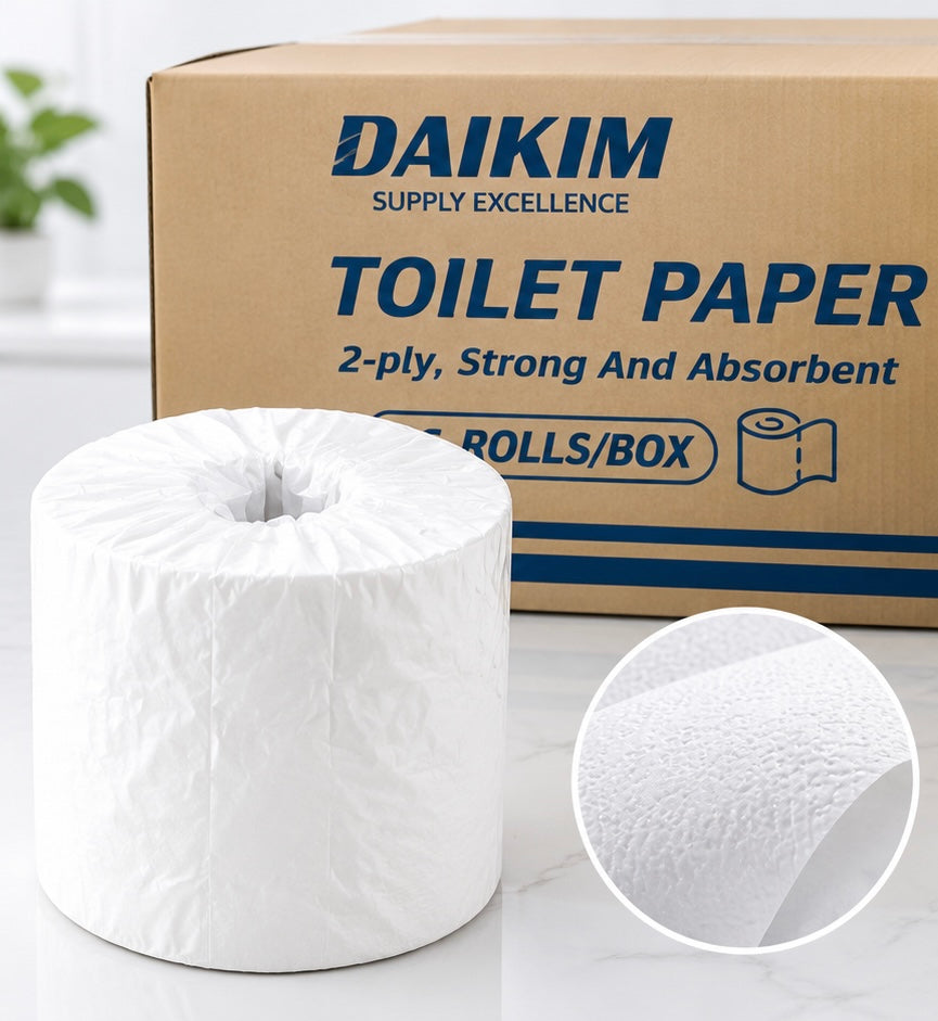 DAIKIM Standard Toilet Paper - 2 Ply, 500 Sheets/Roll, 96 Rolls/Box