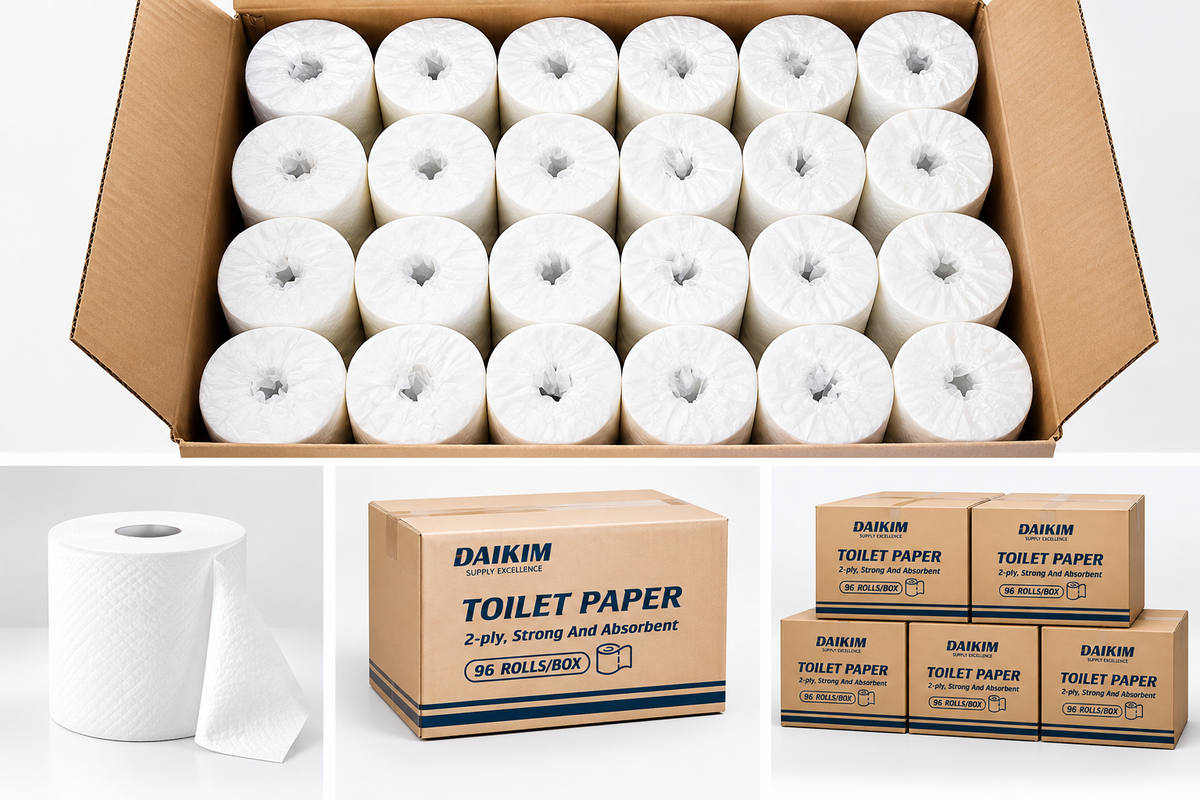 DAIKIM Standard Toilet Paper - 2 Ply, 500 Sheets/Roll, 96 Rolls/Box