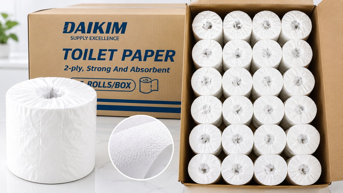 DAIKIM Standard Toilet Paper - 2 Ply, 500 Sheets/Roll, 96 Rolls/Box