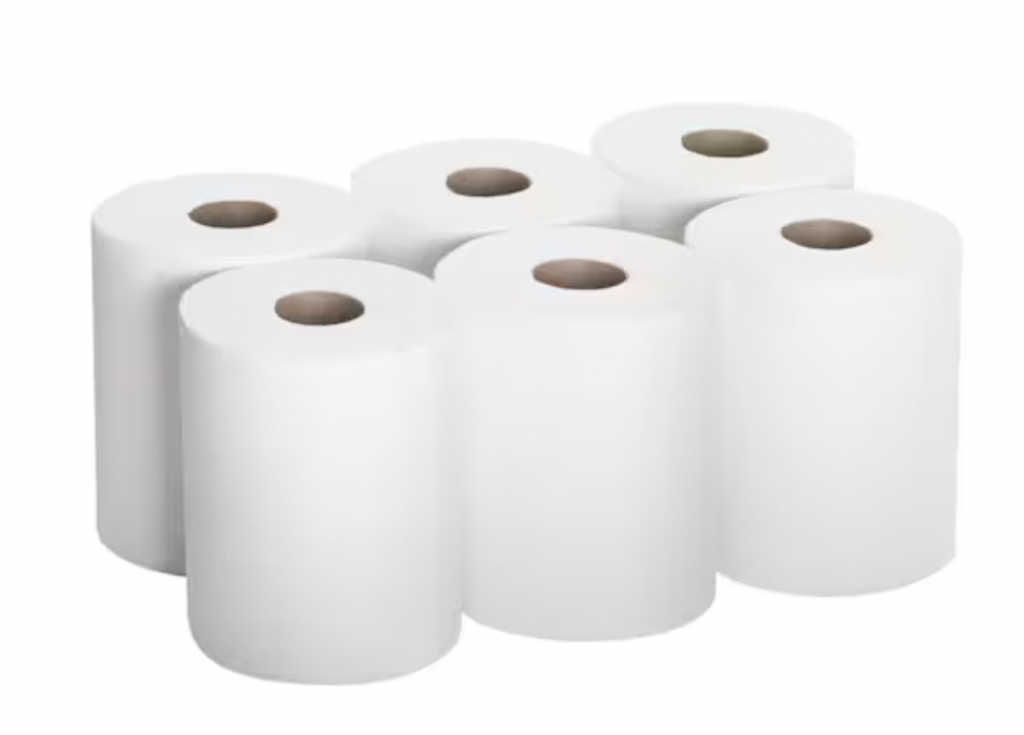 Sofpull Center Pull Paper Towels, 1 Ply, 320 Sheets, 186 ft, White, 6 Rolls/Box