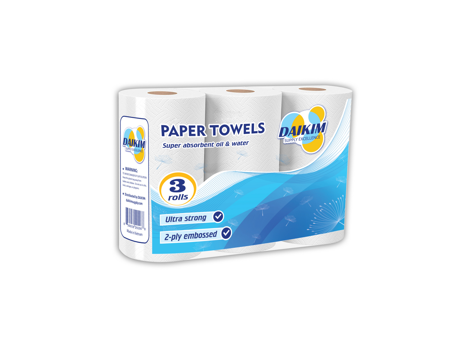 Paper Towel - 2 Ply, 11" x 9", 160 Sheets/Rolls, 12 Rolls/Box